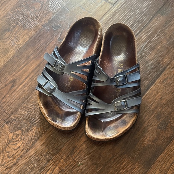 Birkenstock Silver and Brown Strappy Sandals size 38 - Picture 6 of 7